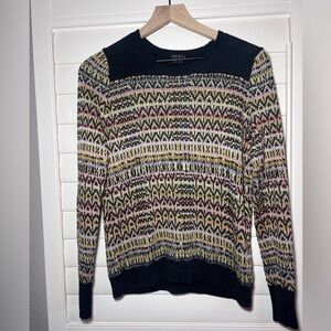 Theory Hadar Chunky Silk/Linen Pullover Sweater in Multi Color, Size Small
